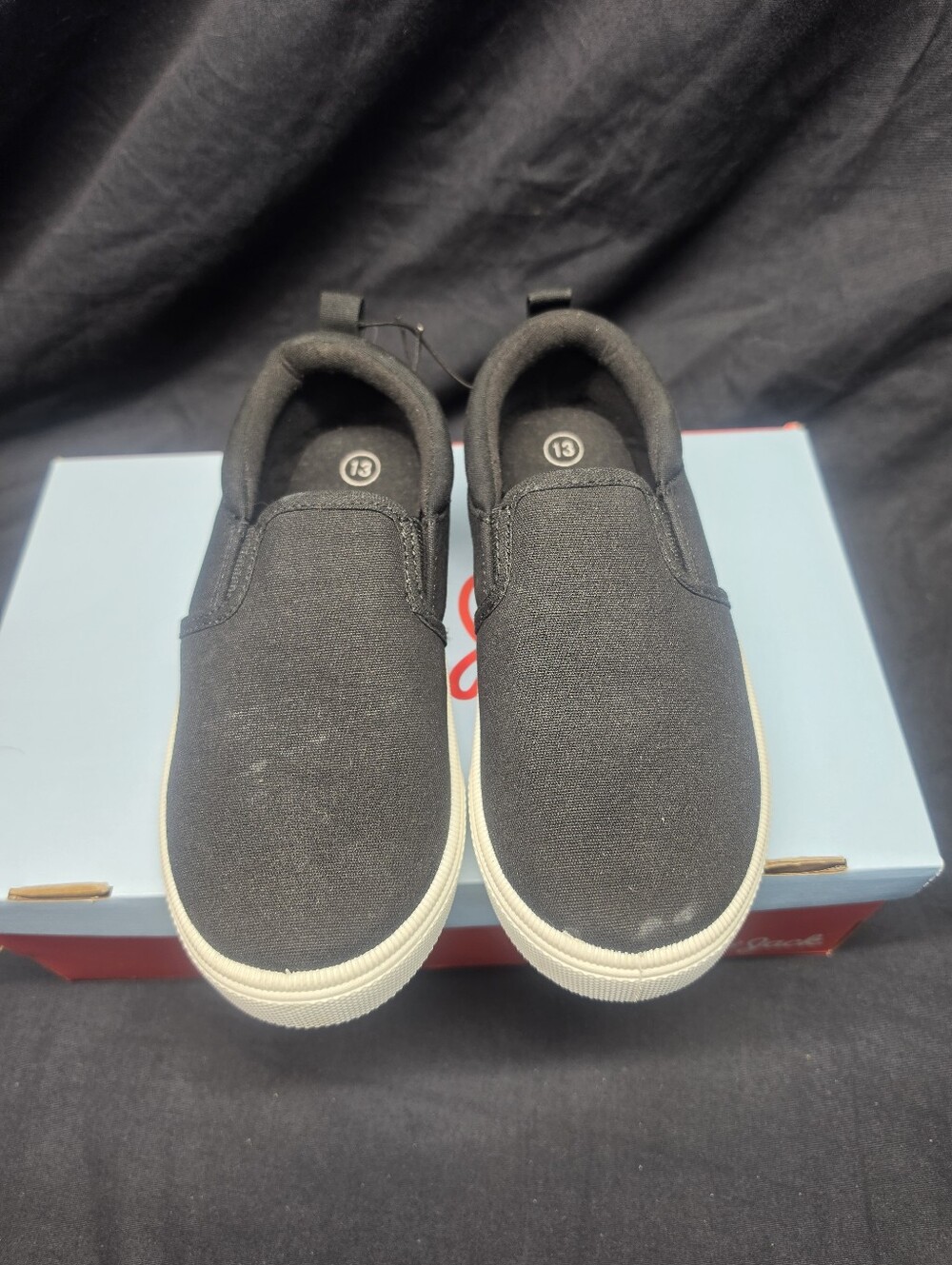Cat & Jack Hollis Black Slip-On Sneakers Kids Size 13 NWT New w/ Tags